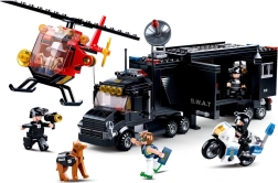 SLUBAN Politie SWAT mobiele commandopost met helikopter en motor