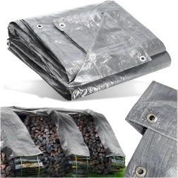 Universeel waterdicht zeil 4 × 6 m, 120 g/m², zilver