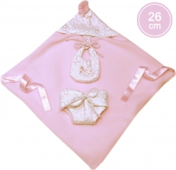 Tweekamerig outfit met capuchon voor New Born pop 26 cm