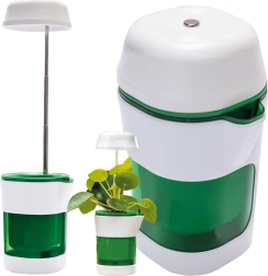 Plantenlamp met vol-spectrum licht en zelfbewaterende bloempot