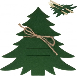 Kerstvilten bestekhoesjes in de vorm van een boompje, groen, 4 stuks