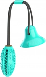 Interactief hondenspeelgoed met zuignap en snackdispenser, tandverzorgend kauwspeeltje – turquoise