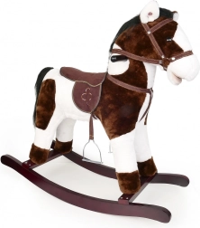 Schommelpaard bruin-wit