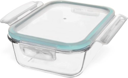 Glazen voedselcontainer met deksel en afdichting 1 l