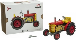Tractor Zetor rood met kunststof velgen met opwindsleutel 1:25