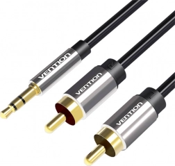 Vention BCFBD audiokabel 2xRCA naar 3,5 mm 0,5 m (zwart)