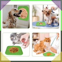 Antistress likmat voor honden en katten van siliconen, vertraagt het eten, groen 20 × 20 cm