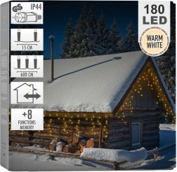 Buiten hangende lichtgordijnlijst 180 LED 5,85 m – warm wit