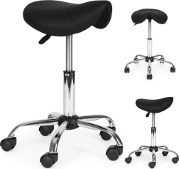 Draaibare ergonomische kruk met zadelzitting, zwart MODERNHOME