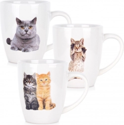 Set van keramische mokken met katten 220 ml, 3 stuks