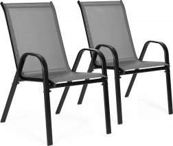 Set van 2 tuinstoelen voor terras of balkon grijs MultiGarden