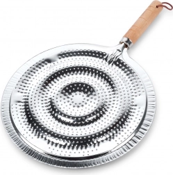 Metalen vlamverdeler voor fornuis 21 cm met houten handvat