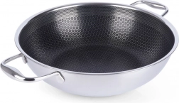RVS anti-aanbak wok COOKCELL 28 cm