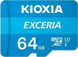 MicroSD-kaart 64GB Kioxia Exceria met adapter