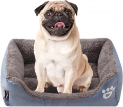 Zacht honden- of kattenbed - maat M, grijs