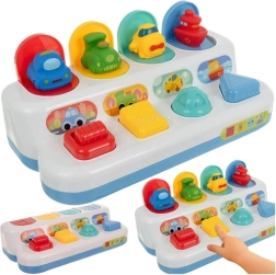 Educatief pop-up speelgoed springende voertuigen 4-in-1 KRUZZEL
