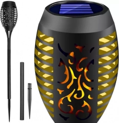 Zonnelamp voor in de tuin in fakkelvorm met LED-vlameffect