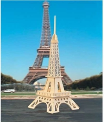 Woodcraft houten 3D-puzzel Eiffeltoren