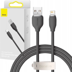 Baseus Jelly siliconen kabel usb – lightning 2,4 A, 1,2 m, zwart