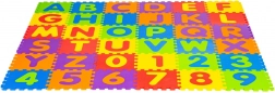 Grote EVA-schuimmat voor kinderen letters cijfers 178x178 cm 36 stuks.