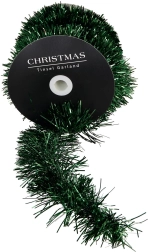 Donkergroene kerstketting 9 cm x 10 m