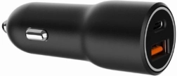 Snelle zwarte USB-A/USB-C autolader 38W PD