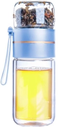 Glazen reislamp Toro van dubbelwandig borosilicaatglas 165 + 90 ml
