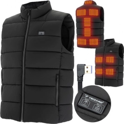 Verwarmde TRIZAND bodywarmer XL met USB, 11 verwarmingszones, unisex, zwart
