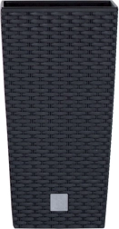 Bloempot Rato Square met inzet 20 × 20 × 37,6 cm antraciet