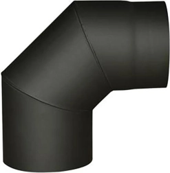 Rookpijp bocht 160 mm 90° zwart, dikte 1,5 mm