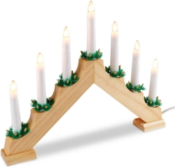 Houten adventskandelaar voor 7 kaarsen 41,5 × 29 cm