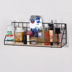 Wandplank met stang, LOFT-stijl 45 cm - zwart