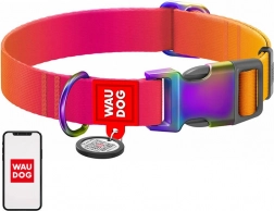 Nylon hondenhalsband met QR-code WAUDOG, oranje