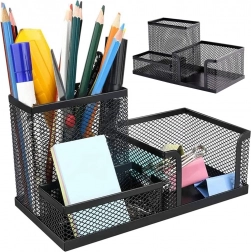 zwart gaas tafelorganizer met 3 compartimenten