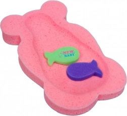 New Baby Basic roze foam badmat voor baby’s met beertje