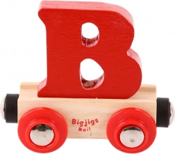 Houten wagon met letter B – BIGJIGS RAIL