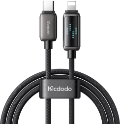 Oplaadkabel Mcdodo met USB‑C en Lightning‑connector en LED‑display