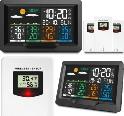 Draadloos weerstation met kleurendisplay en 3 sensoren BD-904 zwart