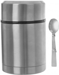 RVS voedselthermos 650 ml met opvouwbare lepel ORION