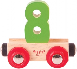 Wagon met nummer 8 voor houten treinbanen BIGJIGS RAIL