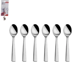 Set van 6 roestvrijstalen espressolepels