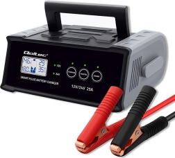 Intelligente pulslader voor autobatterijen 12/24 V 25 A met LCD en reparatie – Qoltec