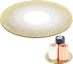 Glazen spiegelende brokaat decoratieve onderzetter voor kaarsen 20 cm
