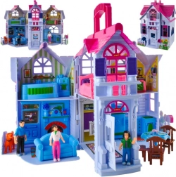 Opvouwbaar poppenhuis met 6 kamers en meubels