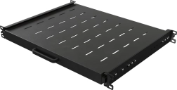Uitschuifbare legplank voor 19" rack 1U, diepte 350 mm, zwart