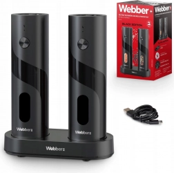 Elektrische set zout- en pepermolens, USB‑C oplaadbaar, 2 stuks met instelbare maalstand en licht