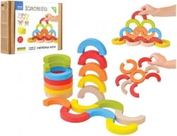 Houten balansmozaïek regenboogbogen 24 stukken