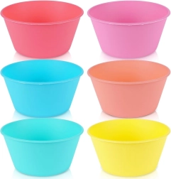 Plastic kommen 12,5 cm, 400 ml – set van 6 stuks