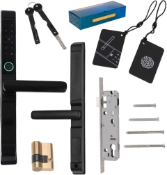 Slim deurslot met toetsenbord, vingerafdruk en kaart