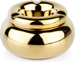 Gouden ronde asbak van dolomiet 11 cm